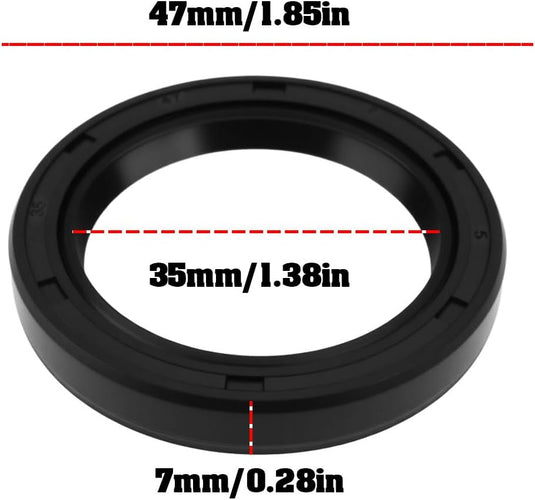 2Pcs Front Oil Seal 35x47x7 Compatible with Kubota D722 D902 Engines Compatible with Bobcat 6670358, 15877-04140 from MyMROmarts