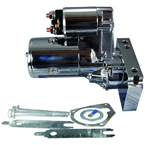 New Chrome Starter Mini Super Torque Hi-PerReplacement Formance Replacement For Chevy Small & Big Block V8 SBC BBC 305 350 400 454 153 168 Tooth Series Hitachi PP106 PSL100 S100 PP-106 - Electrical Parts > Starter Motor from MyMROmarts