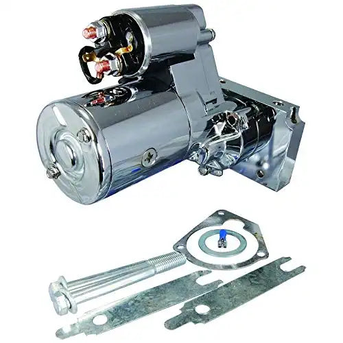 New Chrome Starter Mini Super Torque Hi-PerReplacement Formance Replacement For Chevy Small & Big Block V8 SBC BBC 305 350 400 454 153 168 Tooth Series Hitachi PP106 PSL100 S100 PP-106 - Electrical Parts > Starter Motor from MyMROmarts