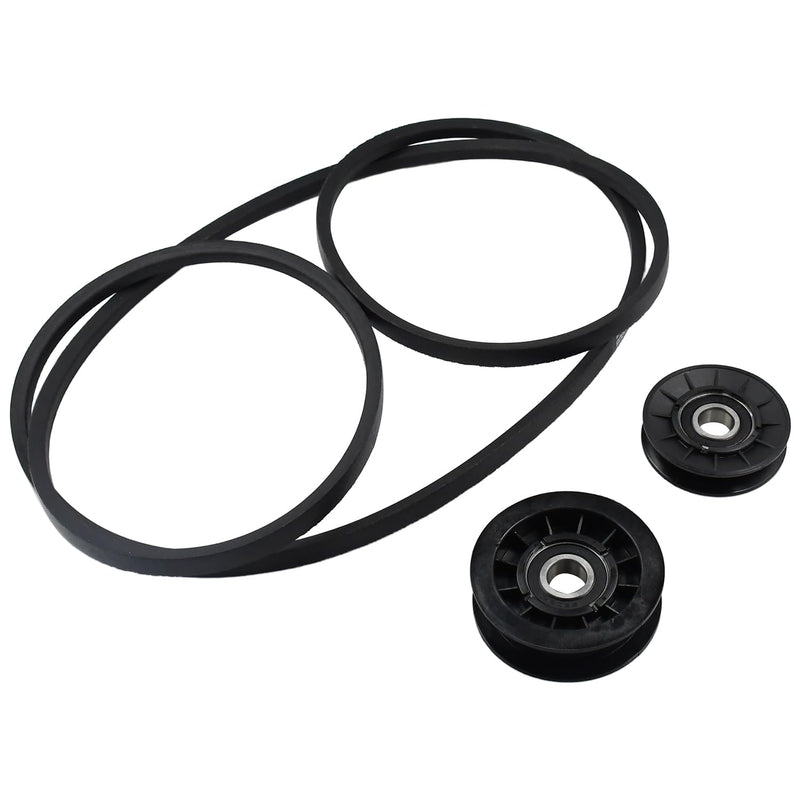 Afbeelding laden in Galerijviewer, GX20286 GX20287 Idler Pulley and Drive Belt Kit with GX20006 Belt Compatible with John Deere Lawn Mower L110 L120 L130 LA110 LA120 LA130 LA140 LA150 X110 X120 X140 D110 D120 D130 from MyMROmarts
