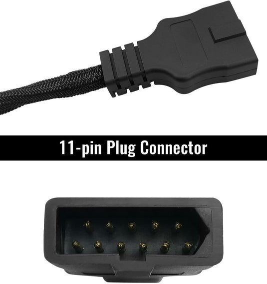 11 Pin Plow Side Light Wiring Harness Replace 26347 26377 Fit for Western SnowEx Plows Fisher Blizzard, 3 Plug Snowplow Light Harness with Dust Cover from MyMROmarts