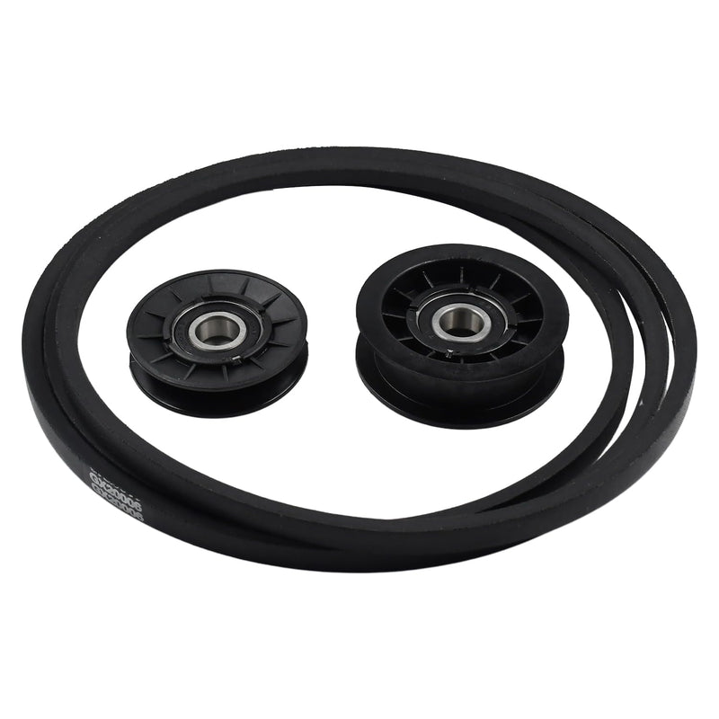 Afbeelding laden in Galerijviewer, GX20286 GX20287 Idler Pulley and Drive Belt Kit with GX20006 Belt Compatible with John Deere Lawn Mower L110 L120 L130 LA110 LA120 LA130 LA140 LA150 X110 X120 X140 D110 D120 D130 from MyMROmarts

