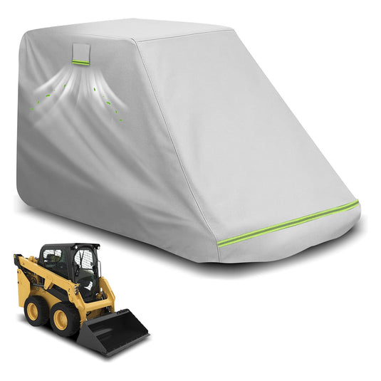 Skid Steer Cover(for Cab Skid Steer)-Skid Steer Rain Cover Fits Kubota SSV/SVL65/75,Bobcat S62/650,New Holland L320/328, DuPont Oxford Steer Loader Cover,Skid Steer Tarp with Reflective Strips, Buckle - Covers from MyMROmarts