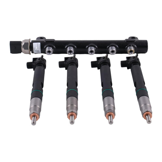 4X Fuel Injectors 400903-00074D 7275454 28337917 & 1X Common Rail 28240435 7030409 150120-00062A For Bobcat Skid Steers S450 S510 S550 S570 S590 S595 S630 S650 Doosan D24 Engine - Engine Parts > Fuel System > Fuel Injector from MyMROmarts