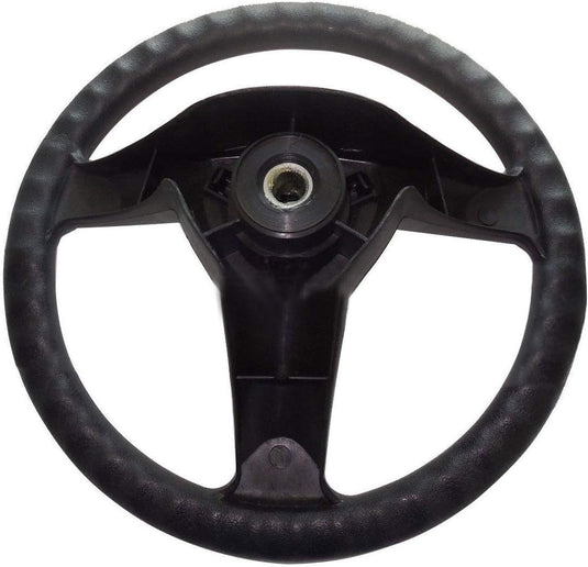 Black Plastic 3-Spoke Steering Wheel Compatible with John Deere D100, D105, D110, D120, D130, D140 Lawn Mower Tractor from MyMROmarts