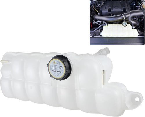 FL3Z-8A080-A Front Engine Coolant Reservoir Tank with Cap Compatible with 2018-2024 Ford Expedition, 2015-2024 Ford F-150, 2015-2023 Ford Lobo | 2018-2024 Lincoln Navigator, Replaces