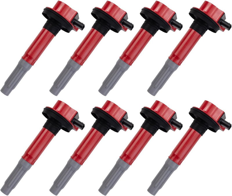 Load image into Gallery viewer, Performance Ignition Coil Red 8 Piece Set Compatible with 2016-2017 Ford F-150 Mustang V8 5.0L from MyMROmarts
