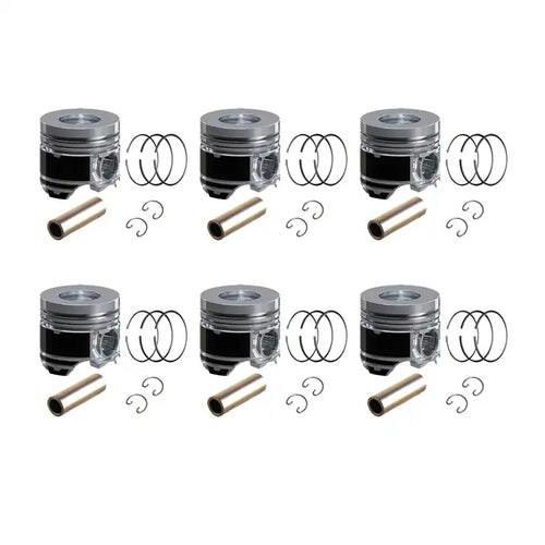6 Cylinder Piston Set With Ring for Komatsu S6D108 S6D108-1 Engine PC300-5 PC300-6 Excavator - Engine Parts > Crankshafts & Connecting Rod Components > Piston from MyMROmarts