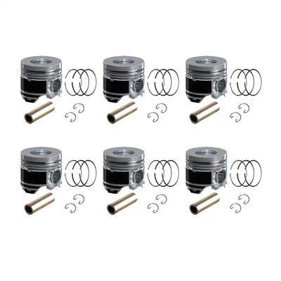 6 Cylinder Piston Set With Ring for Komatsu S6D108 S6D108-1 Engine PC300-5 PC300-6 Excavator - Engine Parts > Crankshafts & Connecting Rod Components > Piston from MyMROmarts
