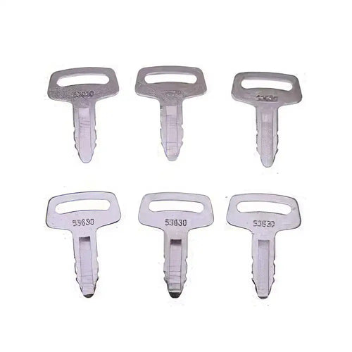 6 Pcs Ignition Keys RC101-53630 for Kubota K008 K008-3 KH101 KH151 KH170 Excavator from MyMROmarts