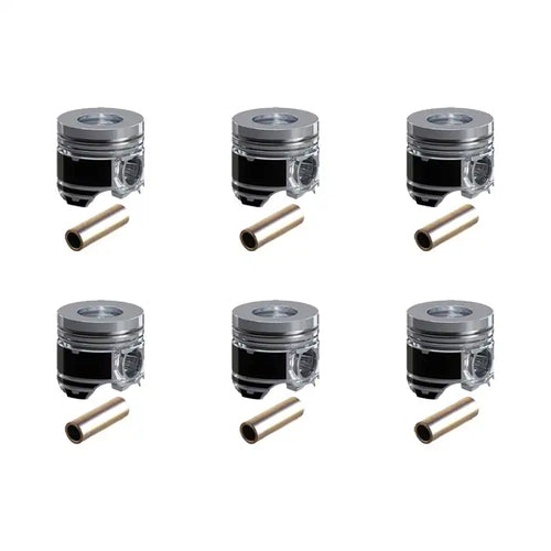 6 Pcs Piston with Piston Pin for Komatsu S6D108 S6D108-1 Engine PC300-5 PC300-6 Excavator - Engine Parts > Crankshafts & Connecting Rod Components > Piston from MyMROmarts
