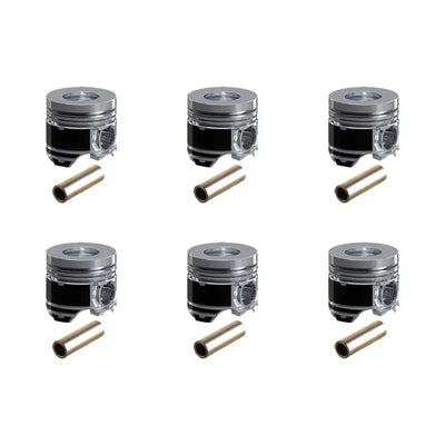 6 Pcs Piston with Piston Pin for Komatsu S6D108 S6D108-1 Engine PC300-5 PC300-6 Excavator - Engine Parts > Crankshafts & Connecting Rod Components > Piston from MyMROmarts