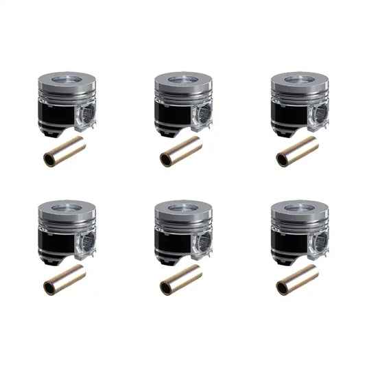 6 Pcs Piston with Piston Pin for Komatsu S6D108 S6D108-1 Engine PC300-5 PC300-6 Excavator - Engine Parts > Crankshafts & Connecting Rod Components > Piston from MyMROmarts