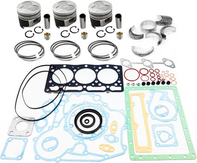 Overhaul Rebuild Kit NO Valves Liners Compatible with Kubota D1105 Engine KX41 KX36-2 KX41-2 U25S Excavator F2400 F2560E F2880 F2680E B1750D B1750E Tractor Replacement Parts from MyMROmarts