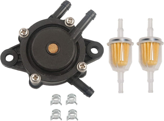 Fuel Pump Fuel Filter with Clamp Replacement for John Deere 108 L105 102 115 105 X120 X145 L107 L108 LA125 LA115 LA105 D110 D105 Lawn Tractor MIA12509 MIA11474 from MyMROmarts