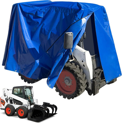 Skid Steer Cover Compatible with Most Skid Steer John Deere, Caterpillar, Case, Bobcat - Heavy-Duty 12oz PVC, Waterproof, All-Weather Protection for S770/S650/T770/T650 with Front Zipper - Covers from MyMROmarts