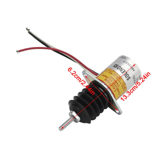 Fuel Shut Off Solenoid AM124377 for John Deere 375 675 675B 3375 4475 4475 6675 7775 655 755 756 855 856 955 F935 from MyMROmarts