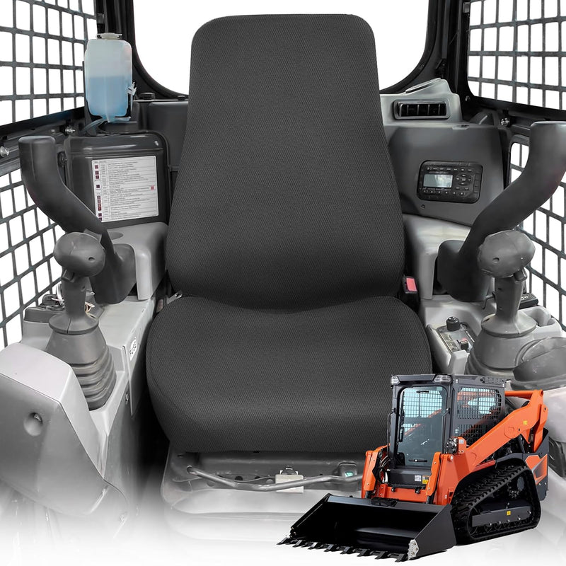 Load image into Gallery viewer, Seat Cover For KUBOTA Models SVL 75-95.2 KUBOTA Skid Loader, KX0400, U48-5 Excavator, High Back Bucket, No Armrest Suspension Seat Exact Seat Covers, Gray - Body Parts &gt; Other Cab Parts &gt; Seat Cover from MyMROmarts
