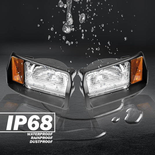 Halogen Headlights for 1993 Up Club Car Ds Passenger and Driver Side Factory Style OEM 101988002 101988001 Replace 12V Head Lights Kit Assembly from MyMROmarts