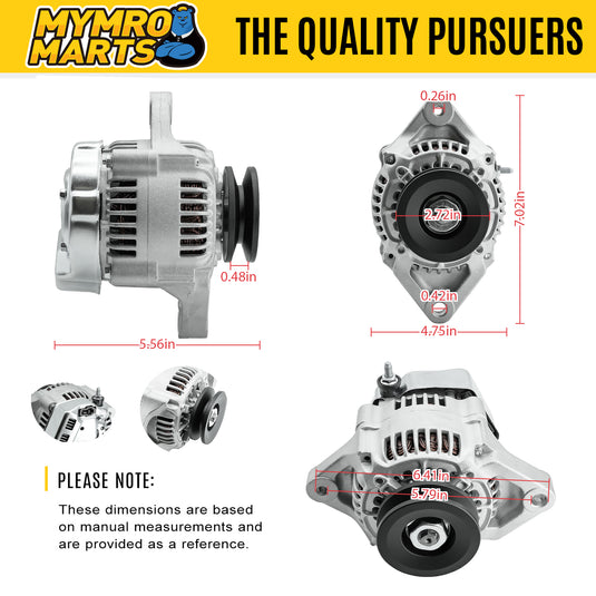 Alternator 16615-64011 16615-64012 3A611-74011 3A611-74012 Ta043-74011 Compatible With Kubota Tractor L3710hstc L4610 L4610gst L4610hst L4610hstc Engine G3b-H D950-B - Electrical Parts > Alternator from MyMROmarts