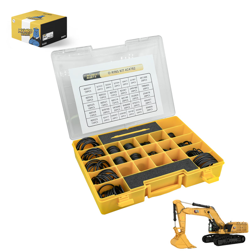 Lataa kuva gallerian katseluohjelmaan 580 Pcs Seal O-Ring Kit 4C4782 4C-4782 for CAT Caterpillar SAE STOR ORFS 61 62 Nitrile 90 from MyMROmarts
