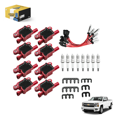 Set of 8 Square UF413 Ignition Coils Pack & Platinum Spark Plugs & Wires Set, Replacement for UF413 D510C 5C1554,Compatible with Chevy Express 1500 Silverado 1500 - Electrical Parts > Other Electrical Parts > Solenoid Valve Coil from MyMROmarts