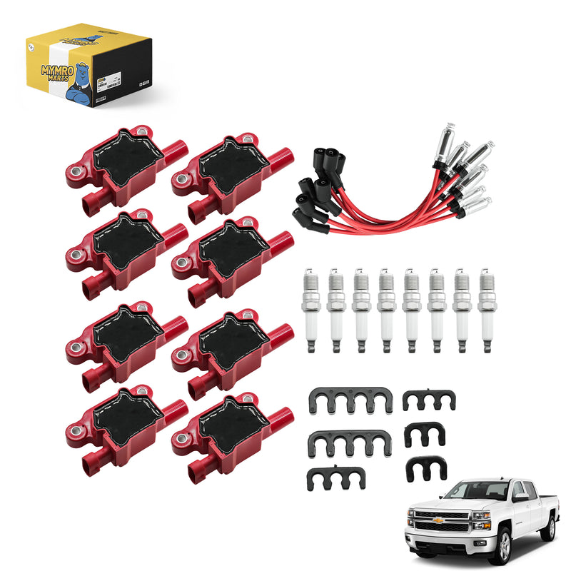 Load image into Gallery viewer, Set of 8 Square UF413 Ignition Coils Pack &amp; Platinum Spark Plugs &amp; Wires Set, Replacement for UF413 D510C 5C1554,Compatible with Chevy Express 1500 Silverado 1500 - Electrical Parts &gt; Other Electrical Parts &gt; Solenoid Valve Coil from MyMROmarts
