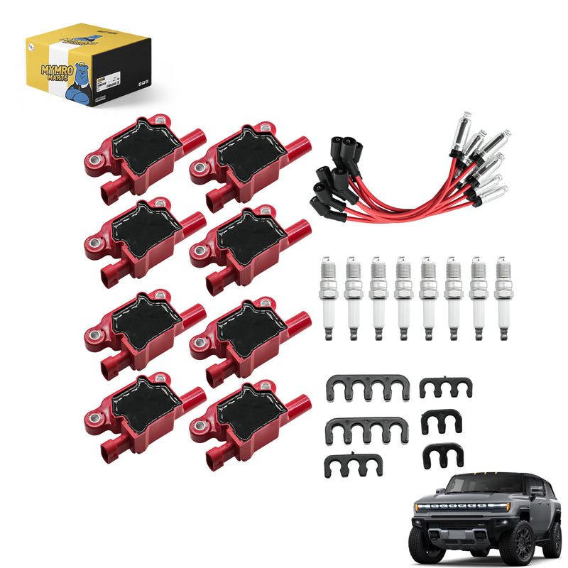 Load image into Gallery viewer, Set of 8 Square UF413 Ignition Coils Pack &amp; Platinum Spark Plugs &amp; Wires Set, Replacement for UF413 D510C 5C1554,Compatible with Hummer 2008 SUV H2 H3 with V8 6.2L/5.3L - Electrical Parts &gt; Other Electrical Parts &gt; Solenoid Valve Coil from MyMROmarts
