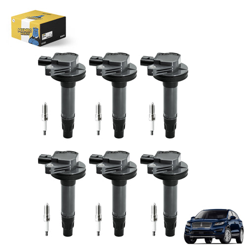Pack of 6 Ignition Coils UF553 Pack and Spark Plugs 5019 LTR5GP UF595 DG520 For Lincoln MKS MKT MKX MKZ with Engine 3.5L/3.7L V6 - Electrical Parts > Other Electrical Parts > Solenoid Valve Coil from MyMROmarts