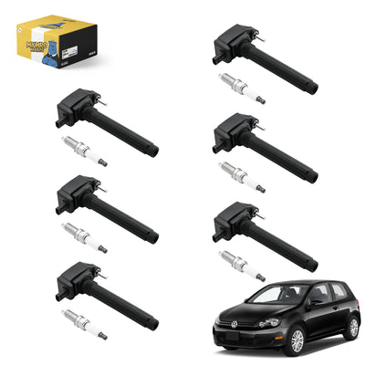 6PCS Ignition Coil UF648 C1791 & Double Iridium Spark Plug 97390 For Volkswagen 2011–2014 Minivan Routan with Engine V6 3.6L - Electrical Parts > Other Electrical Parts > Solenoid Valve Coil from MyMROmarts