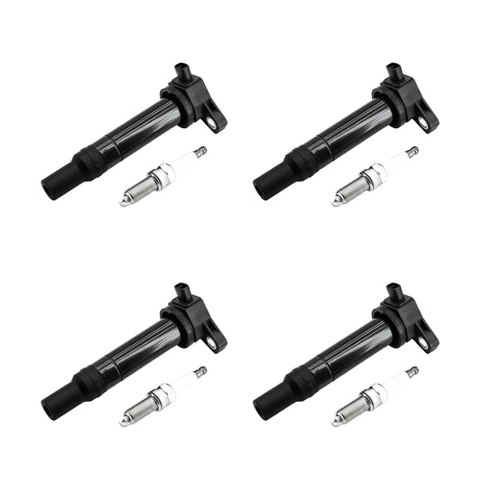 Set of 4 Ignition Coil Packs UF499 C1543 and Spark Plugs Fits for 2006 2007 2008 2009 2010 2011 Kia Rio Rio5 Rondo Hyundai Accent 1.6 L4 - Electrical Parts > Other Electrical Parts > Solenoid Valve Coil from MyMROmarts