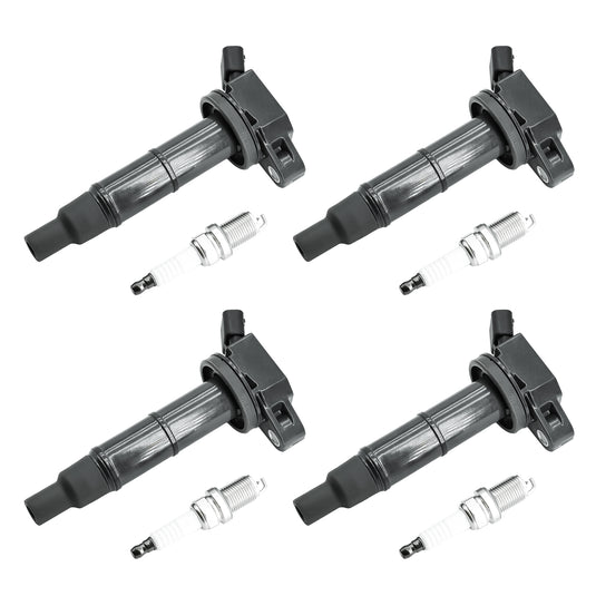 4PCS Ignition Coil Packs UF333 & 4PCS Double Iridium Spark Plug 7092 Compatible with Toyota Camry Corolla Highlander Matrix RAV4 Solara with L4 2.4L Engine - Electrical Parts > Other Electrical Parts > Solenoid Valve Coil from MyMROmarts