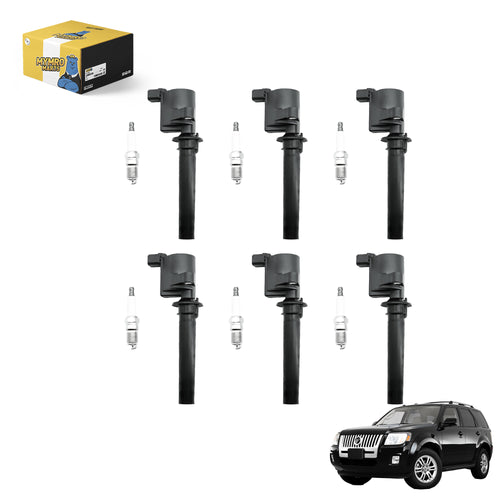 Set of 6 Ignition Coil Pack DG513/DG500 FD502 UF406 and Spark Plugs SP493 Compatible with Mercury Mariner Montego Sable with Engine V6 3.0L - Electrical Parts > Other Electrical Parts > Solenoid Valve Coil from MyMROmarts