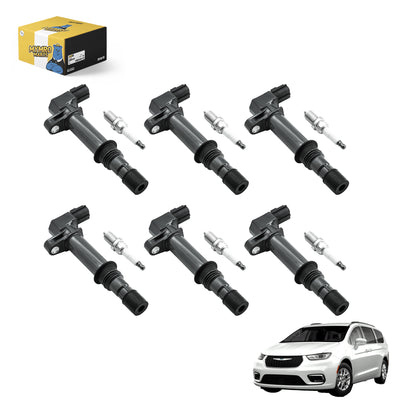 Set of 6 Ignition Coil Pack UF270 and Iridium Spark Plug Compatible with Chrysler 2007 SUV Aspen with Engine V8 4.7L - Electrical Parts > Other Electrical Parts > Solenoid Valve Coil from MyMROmarts