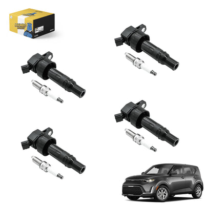 4PCS Ignition Coil UF652 273012B100 C1803 GN10634 5C1860 & Double Iridium Spark Plug 93815 for Kia Rio LX+ Rio S Rio SX Rio EX / LX Soul Base Soul LX - Electrical Parts > Other Electrical Parts > Solenoid Valve Coil from MyMROmarts