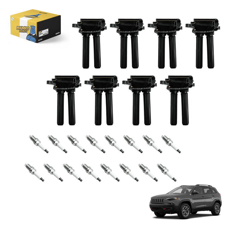 Load image into Gallery viewer, 8PCS UF504 Ignition Coil Pack 16PCS Iridium Spark Plug for 92145 Compatible with Jeep 2006–2019 SUV Grand Cherokee Commander with 5.7L/6.1L/6.2L/6.4L V8 Engine - Electrical Parts &gt; Other Electrical Parts &gt; Solenoid Valve Coil from MyMROmarts
