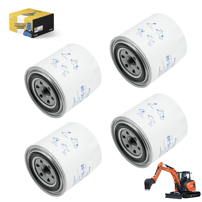 Load image into Gallery viewer, 4Pcs Oil Filter HH1C0-32430 Replacement for Kubota Loader SVL75 SVL75C SVL90 SVL95 Excavator KX057 KX080 KX91 from MyMROmarts
