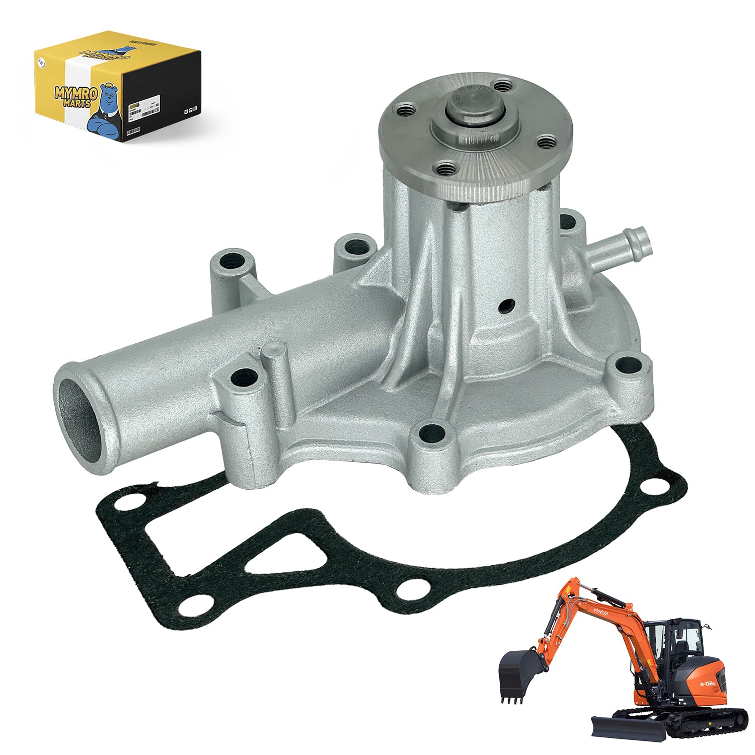 Engine Water Pump 16241-73032 60mm Impeller For Kubota Excavator KX61-2 Wheel Loader R310 OLD TYPE R310BH OLD TYPE