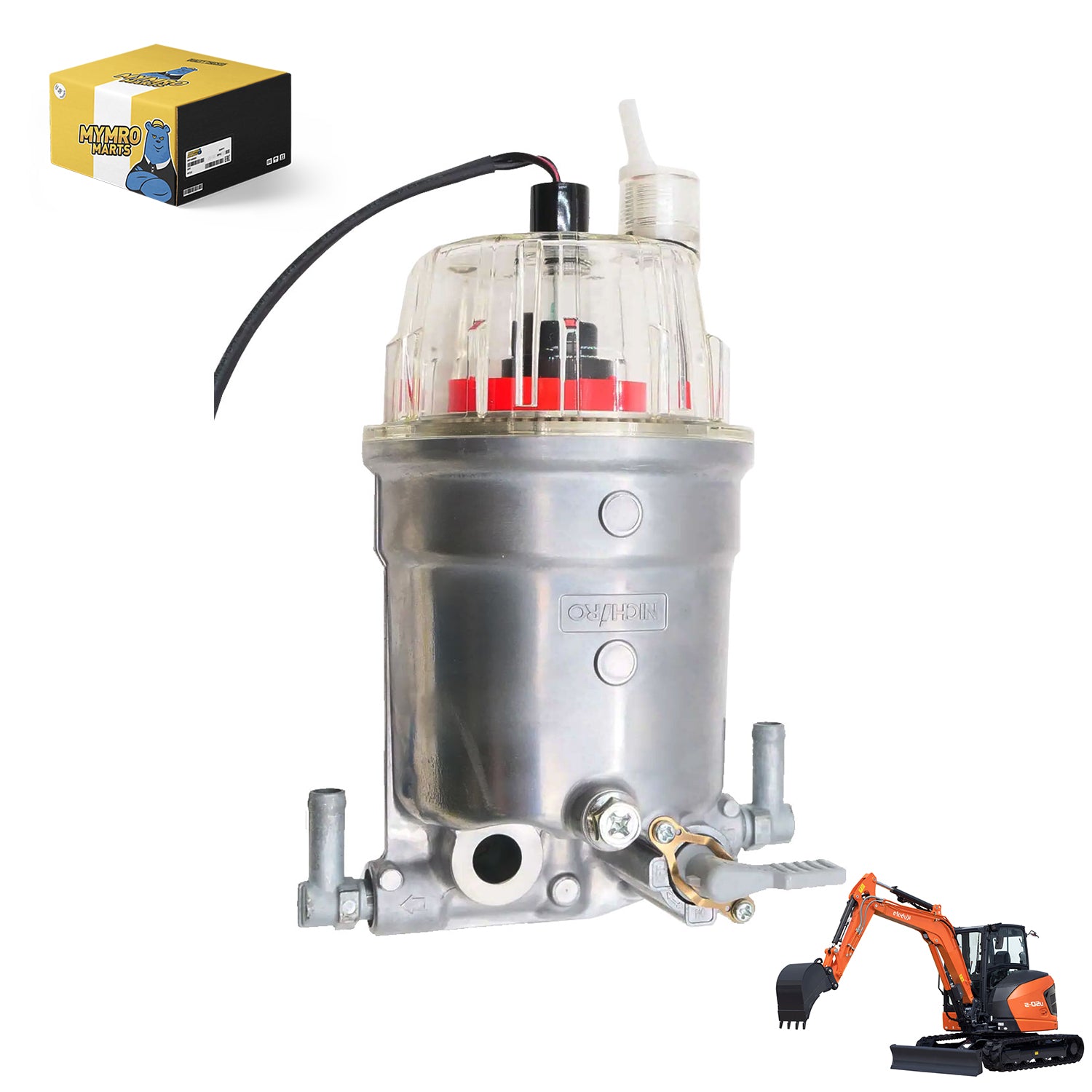 Fuel Filter Water Separator Assembly V0631-51860 For Kubota U55-5 U48-5 KX057-5 SVL65-2 SVL97-2 SVL95-2SC