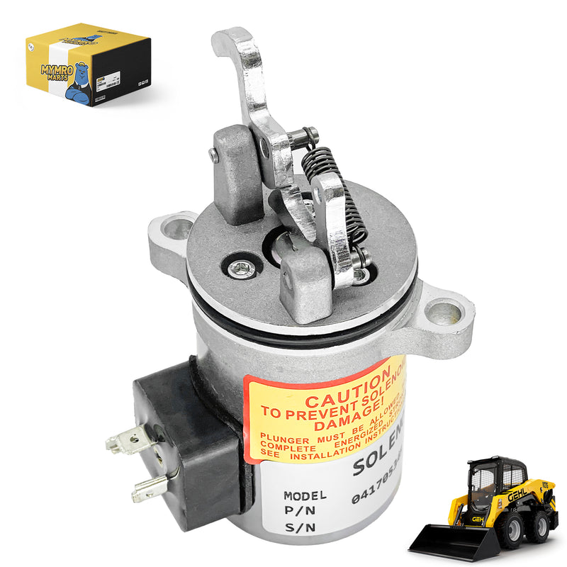 Load image into Gallery viewer, 12V Fuel Shut Off Solenoid 0417 0534 for Gehl SL5635 SL6635 Skid Steer Loaders - Electrical Parts &gt; Solenoid Valve &gt; Shut Off Solenoid from MyMROmarts
