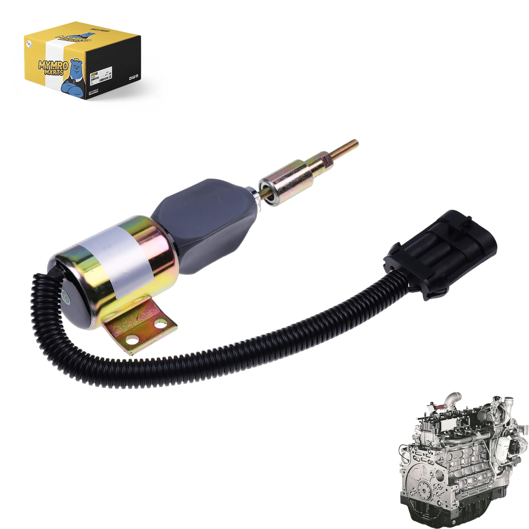 12V Fuel Shut off Solenoid F1HZ9N392A F1HZ-9N392-A SA-3850-12 1751ES-12E6UC4B1S5 E9HN-9N392AB for New Holland Bale Wagon 1085 1078 1079