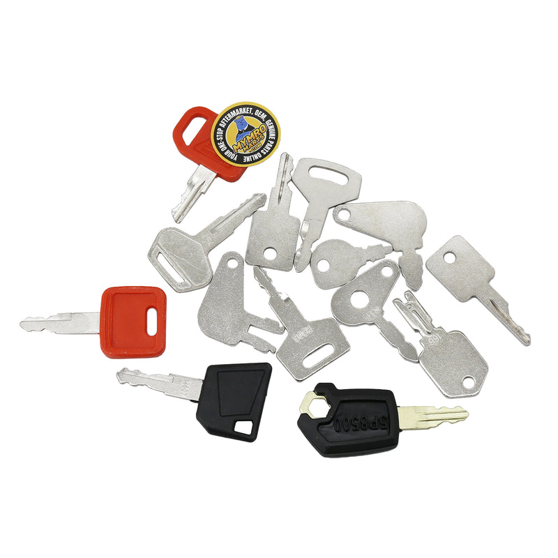Afbeelding laden in Galerijviewer, 14 Pcs Ignition Key for CASE JCB Caterpillar CAT Komatsu Bobcat Hyster Kobelco Kawasaki Heavy Equipment - Body Parts &gt; Cab External parts &gt; Cab Key from MyMROmarts
