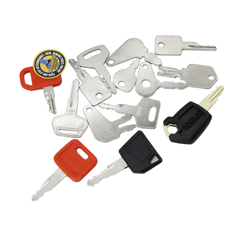 Afbeelding laden in Galerijviewer, 14 Pcs Ignition Key for CASE JCB Caterpillar CAT Komatsu Bobcat Hyster Kobelco Kawasaki Heavy Equipment - Body Parts &gt; Cab External parts &gt; Cab Key from MyMROmarts
