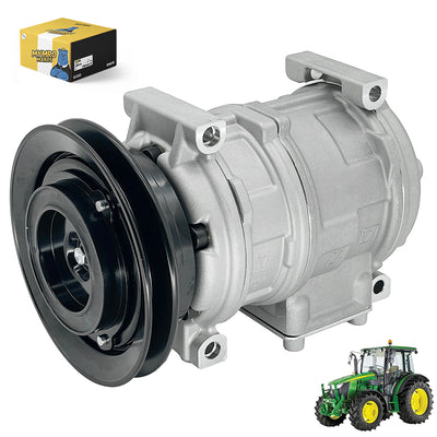 Air Conditioner Compressor RE64024 447100-8151 for John Deere Tractor 5055E 5065E 5075E 5200 5210 5220 5310 5320N 5400 5500 12V from MyMROmarts