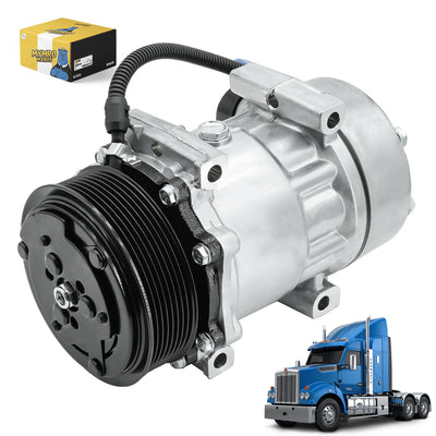 A/C Compressor with Clutch 60-02144NA CO-4759C for Kenworth C500 K100 K270 K300 K370 T170 T300 T270 T370 T400 T600 T800 T2000 W900 Trucks - Body Parts > Cab Interior Parts > Air Conditioning Compressor from MyMROmarts