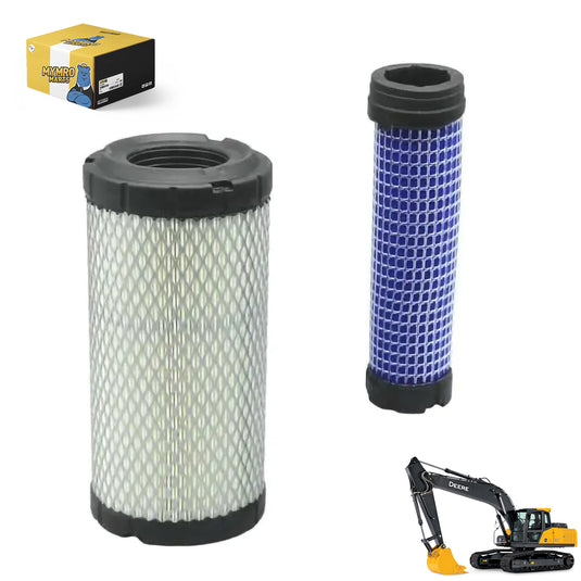 Air Filter Kit M113621 M123378 For John Deere Excavator 17G Loader 244 Grader 872G Tractor 4010 825I - Engine Maintenance Parts > Air Filter from MyMROmarts