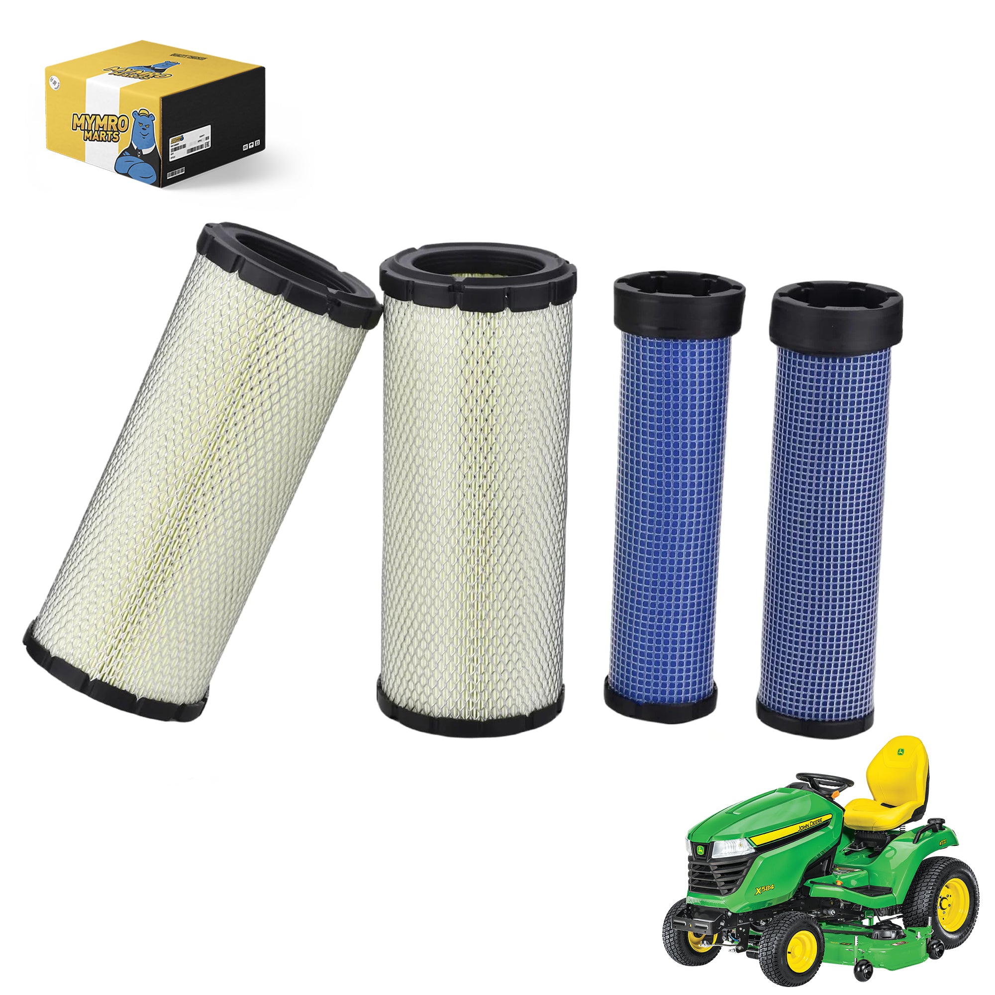 2PCS Air Filter RE68048 RE68049 for John Deere Mower 1600 1620 3245C 3 ...