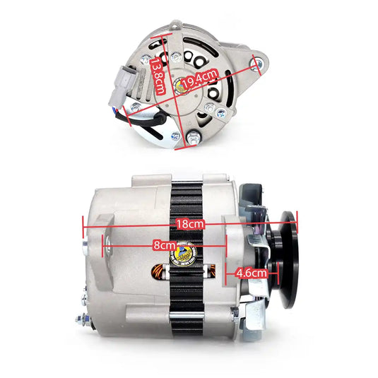 Alternator 0330006540 0330006541 0330006542 0330006544 01333003 8970222110 8970222111 8970222112 LRA2520 LRA02520 for ISUZU 4BD1T for KOBELCO SK120 for HITACHI EX120 for SUMITOMO SH120 - Electrical Parts > Alternator from MyMROmarts