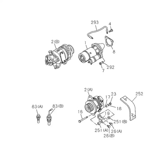 Alternator 1-81200365-0 28V For Hitachi Excavator EX200-2 Isuzu Engine 6BD1 from MyMROmarts