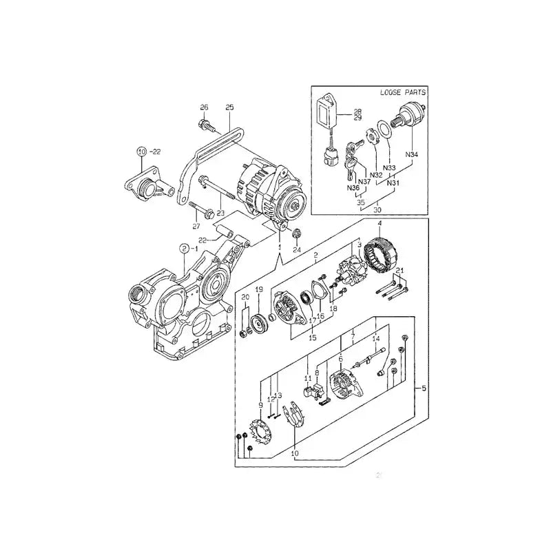 Load image into Gallery viewer, Alternator for Mustang 2044 Skid Steer Loader Yanmar Engine 1995ccm 4TNE84 from MyMROmarts
